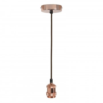 Single E27 Bright Copper Rose Vintage Lighting Pendant 1.8m Cable