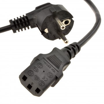 Right Angle European Schuko Plug to C13 IEC Plug Power Cable 1.8m