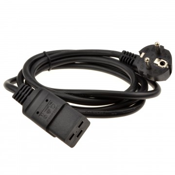 Right Angle European Schuko Plug to 16A C19 IEC Plug Power Cable 1.8m