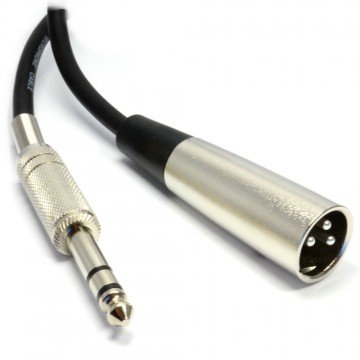 Balanced 6.35mm Stereo Jack to XLR 3 Pin Male Plug Screened Cable  5m