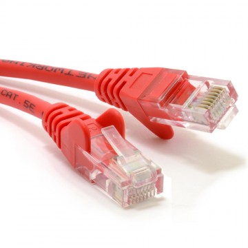Red Network Ethernet RJ45 Cat5E-CCA UTP PATCH 26AWG Cable Lead  3m