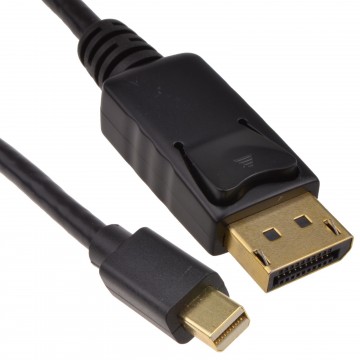 Mini-DisplayPort Male Plug to Display Port Plug Monitor Cable Black 2m