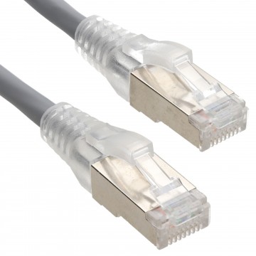 XeLAN Cat6A LSOH Cable F/FTP Shielded RJ45 Ethernet Patch Lead Grey 1m