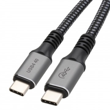 CERTIFIED USB4 40Gbps Thunderbolt 3 USB 4.0 Type C Braided Cable Metal 0.5m