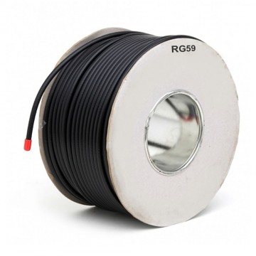 RG59U Coaxial Aluminium Braid Coaxial Cable Reel 100m Lead Black