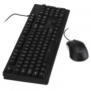 CODA USB Keyboard & Optical Mouse Kit for PC/Laptop QWERTY Black