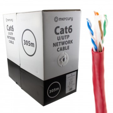 CAT6 FULL COPPER Networking POE RJ45 Bare End Gigabit Cable Red 305m