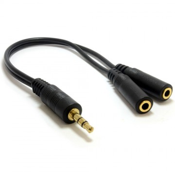 3.5mm Stereo Jack Splitter Adapter Cable Lead Gold 20cm