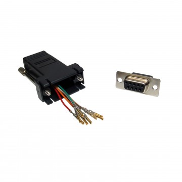 RJ45 Female Socket to 9 pin Serial DB9 Socket Adapter