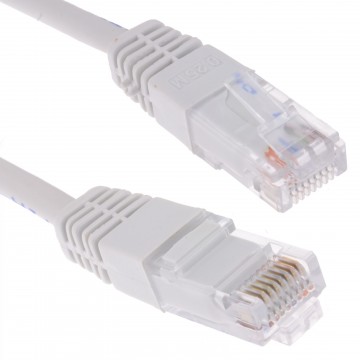White Network Ethernet RJ45 Cat-5E UTP PATCH LAN COPPER Cable Lead   0.25m 25cm