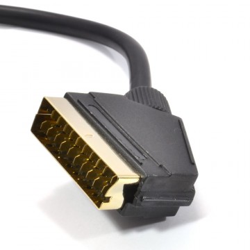 3 m scart to scart cable connector &21 pin gold 