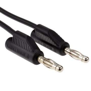 Stackable Banana Plug Test Lead or Speaker HI FI Cable 1m Black