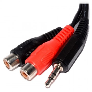 3.5mm Jack to Twin Phono Sockets Extension Cable 50cm 0.5m