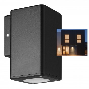 Outdoor Down Light Wall-Mounted GU10  IP44 Garden Square Lamp Black