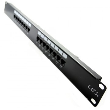 HQ Cat5E Cat 5E RJ45 Patch Panel Rack Mountable 16 port [UL]