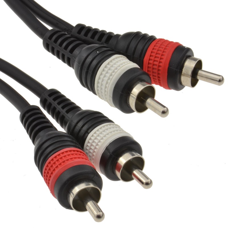 PULSE RCA Male Phono Plug to Phono Shielded Audio Cable 0.3m 30cm