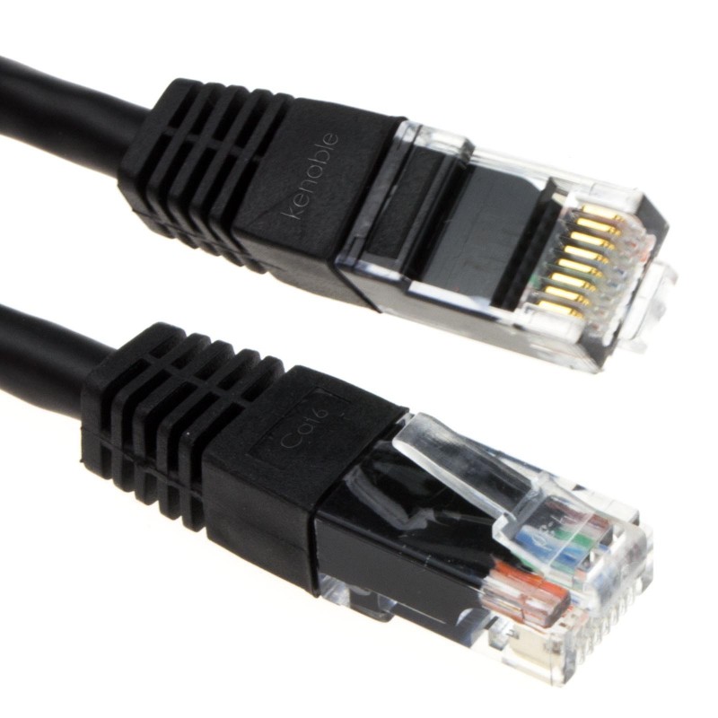 Ethernet Network Cable Cat6 GIGABIT RJ45 COPPER Internet Patch Lead Black 2m