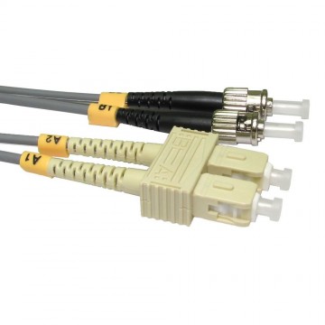 OM1 Grey Fibre Optic ST SC Duplex MM 62.5 125 Patch LSZH Cable 10m