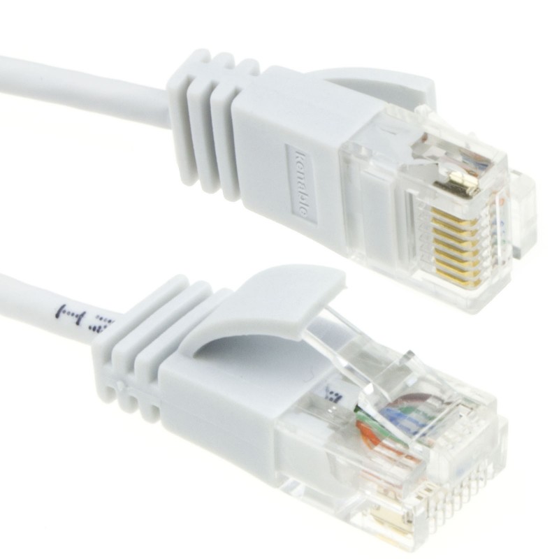 SLIM Cat6 Full Copper RJ45 Ethernet Network Patch Cable  0.5m White