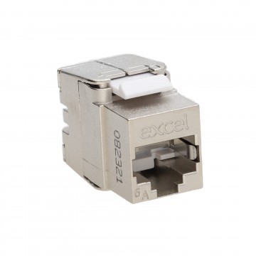 Excel Delta Series Cat6A FTP Shielded RJ45 Keystone Jack Toolless Silver