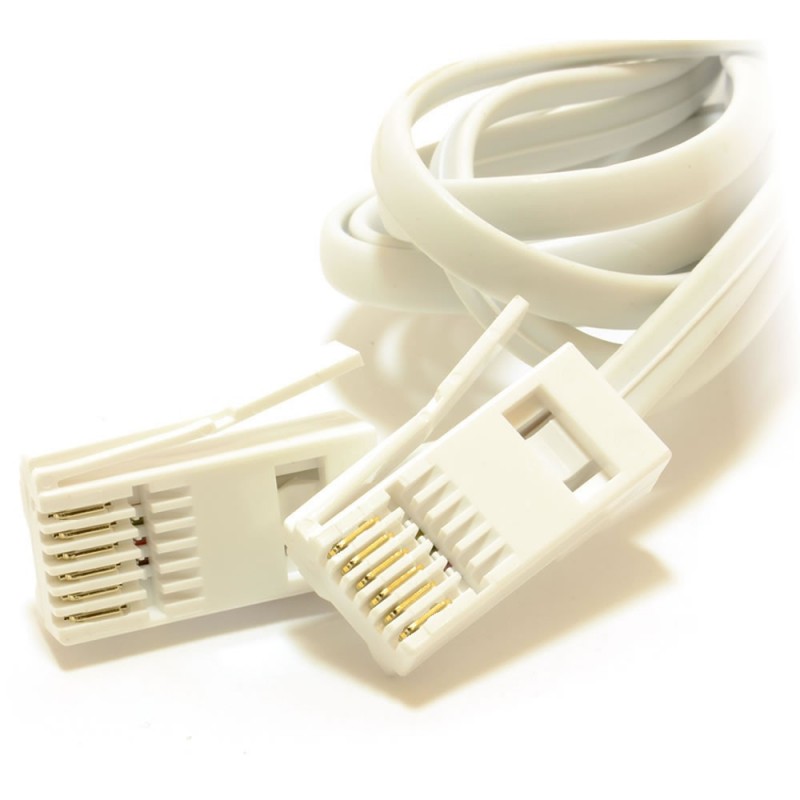 BT 6 Wire 631A Plug to 6 Wire Male Plug Telephone Cable 10m BT 6 Wire 631A Plug to 6 Wire Male Plug Telephone Cable 10m