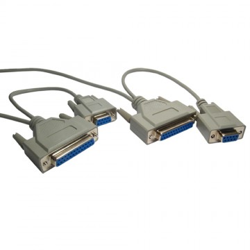 2.5m DB9 DB25 Serial Data Transfer Null Modem Cable
