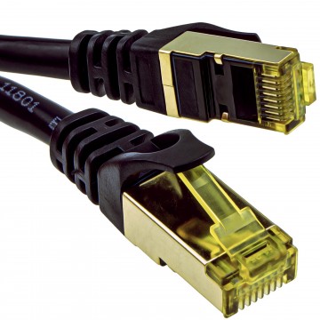 CAT7 600Mhz 10 Gigabit F/FTP Shielded RJ45 Network Ethernet Cable  0.3m Black