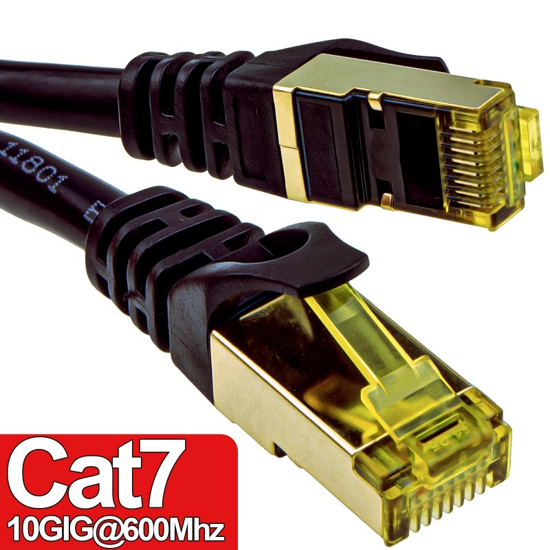 10 Piezas Cat.7 Cable de Red 1,0m Blanco Ethernet LAN 600MHz Cable Patch CAT7 S-FTP Doble blindado PIMF Libre de halógenos Compatible con CAT5 CAT6a CAT6a CAT8 - 10 GB/s Set 