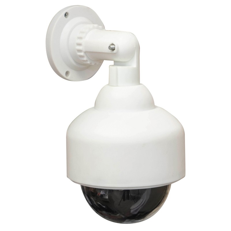 Dummy Dome CCTV Camera with Arm Bracket Battery Powered LED Indoor/Outdoor