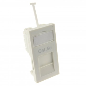 CAT5e Low Profile RJ45 Module Euro Mod with Name Plate in White