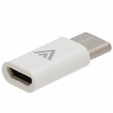 USB Micro B Socket to USB 3.1 Type C Male Plug Adapter WHITE