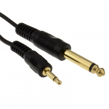 3.5mm MONO Jack Plug to 6.35mm MONO Jack Plug Audio Cable 0.5m 50cm