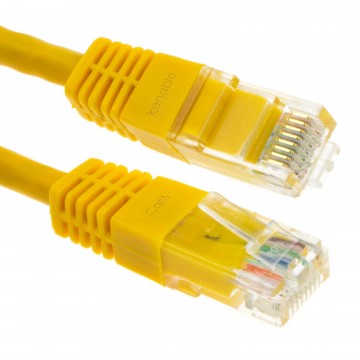 Ethernet Network Cable Cat6 GIGABIT RJ45 COPPER Internet Patch Lead Yellow 0.25m