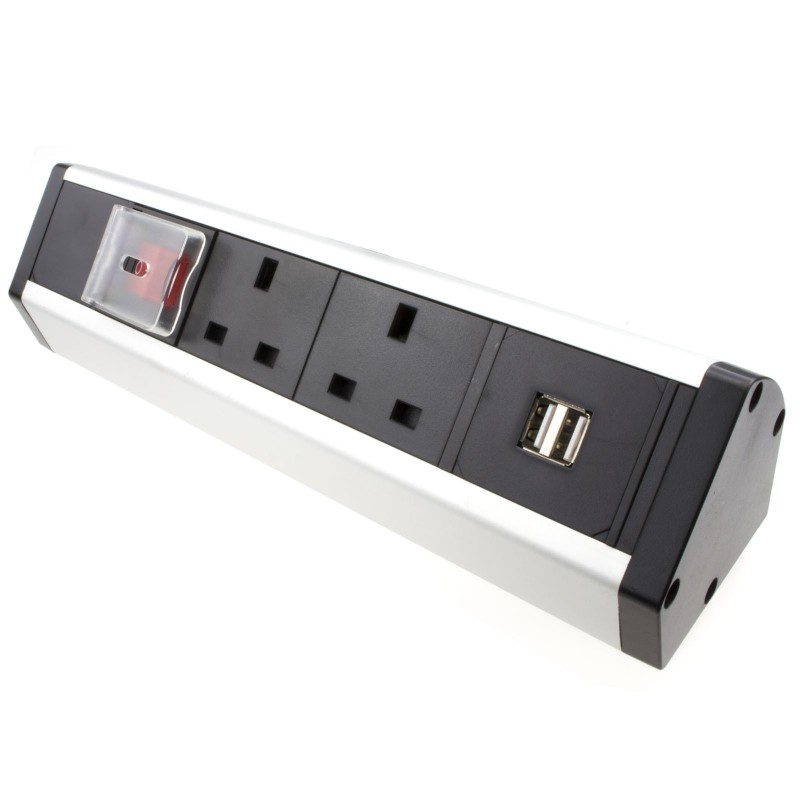 kenable Bureau Puissance Pod Banc Table Support Pdu 2 X UK Prises & USB Ports Commuté 