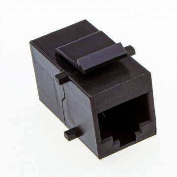 RJ48/RJ45 10 Pin T1 Panel Mount Keystone Chassis Coupler 10P10C Module Black