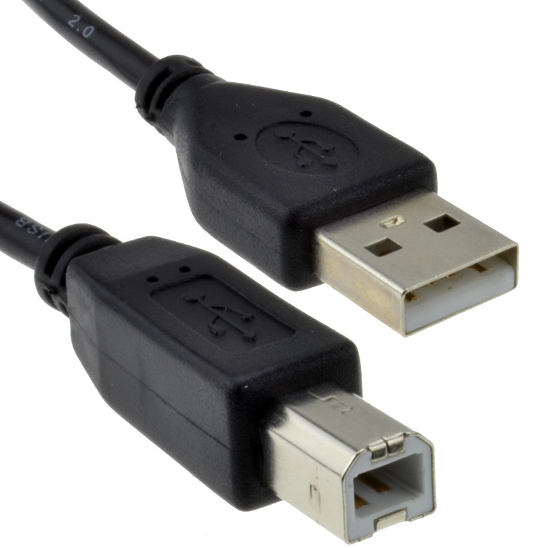 USB 2.0 24AWG High Speed Cable Printer Lead A to B BLACK 3m
