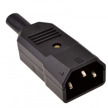 Rewirable IEC Shrouded 3 Pin C14 AC 250V 5A Plug for 0.75mm2 Cable