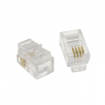 RJ10 4P4C Modular Crimps Ends Plugs Connector for Handset Cables/Leads [10 Pack]