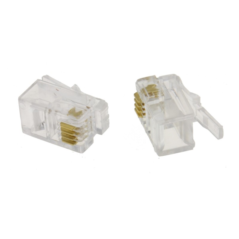 RJ9/RJ10/RJ22 Splitter  RJ10 Plug to 2x RJ10 Female Sockets