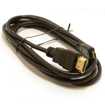 Micro D HDMI High Speed Cable to HDMI for Tablets & Cameras 1080P 2m
