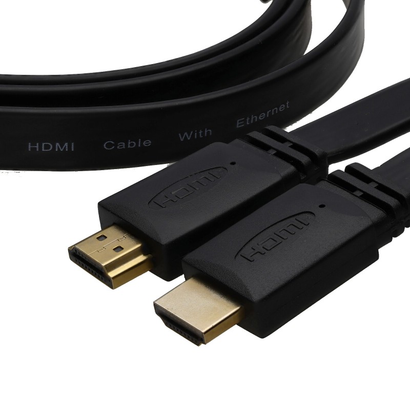 FLAT HDMI 4K 60Hz High Speed Cable LCD LED UHD/HD TV Lead Gold 4m Black