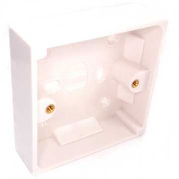 Surface Mount Back Box Pattress Box 1 Gang 25mm White