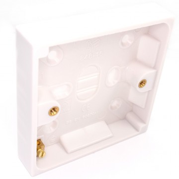 Surface Mount Back Box Pattress Box 1 Gang 16mm White