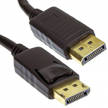 DisplayPort Male Plug to Plug Video Cable GOLD  1m LOCKING