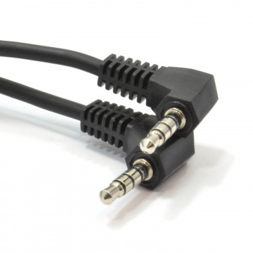 Right Angle 3.5mm 4 Pole Jack Plug to Right Angled Plug Cable 1.5m