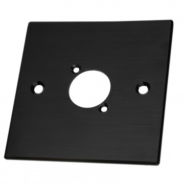 Brushed Aluminium Black Wall Faceplate  D-Series Compatible Single 1 Gang Hole