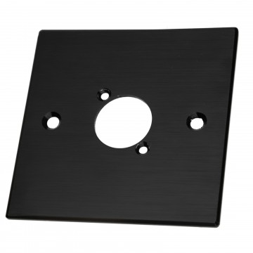 Brushed Aluminium Black Wall Faceplate  D-Series Compatible Single 1 Gang Hole
