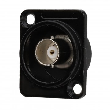Brushed Aluminium Black BNC CCTV Wall Faceplate D-Series Chasis Mount Insert