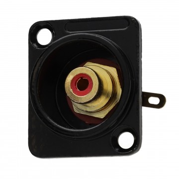Brushed Aluminium Black Phono RED Wall Faceplate D-Series Chasis Mount Insert