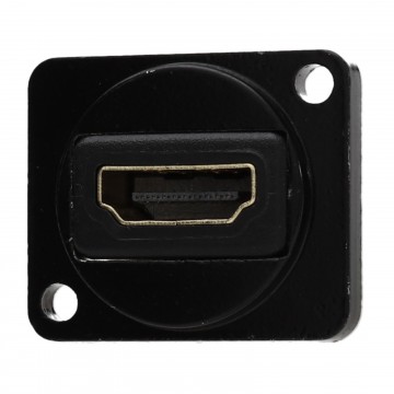 Brushed Aluminium Black 4K HDMI 2.0 Wall Faceplate D-Series Chasis Mount Insert